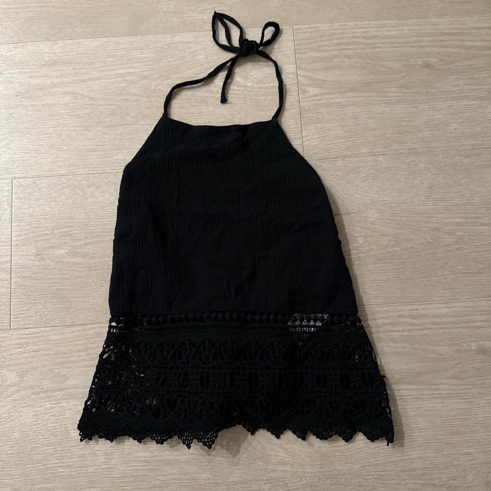 American Eagle Outfitters Black Halter Crop Top